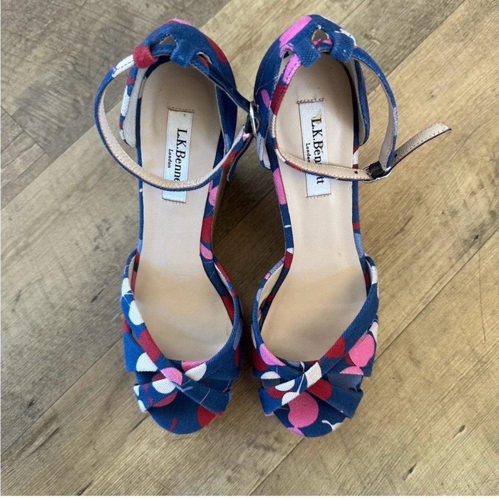 LK Bennett Wedge Linette Denim 38.5